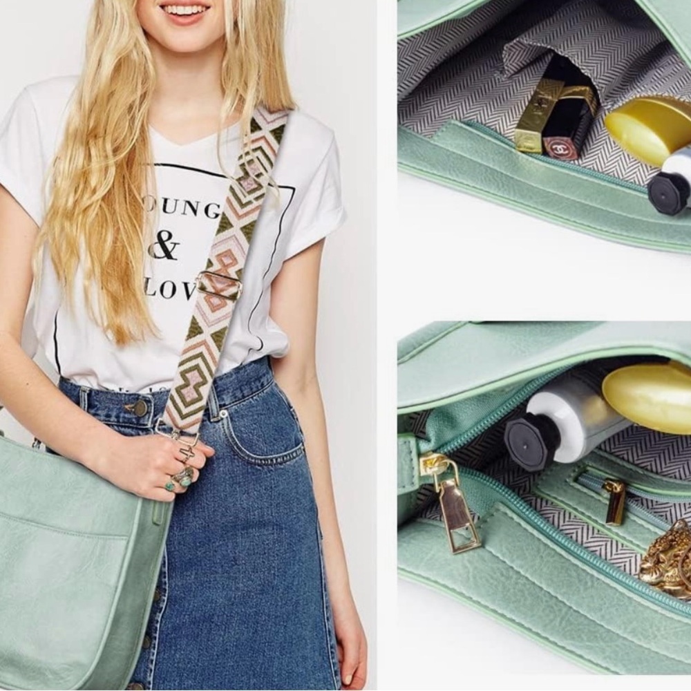 Vegan leather mint crossbody bag purse new